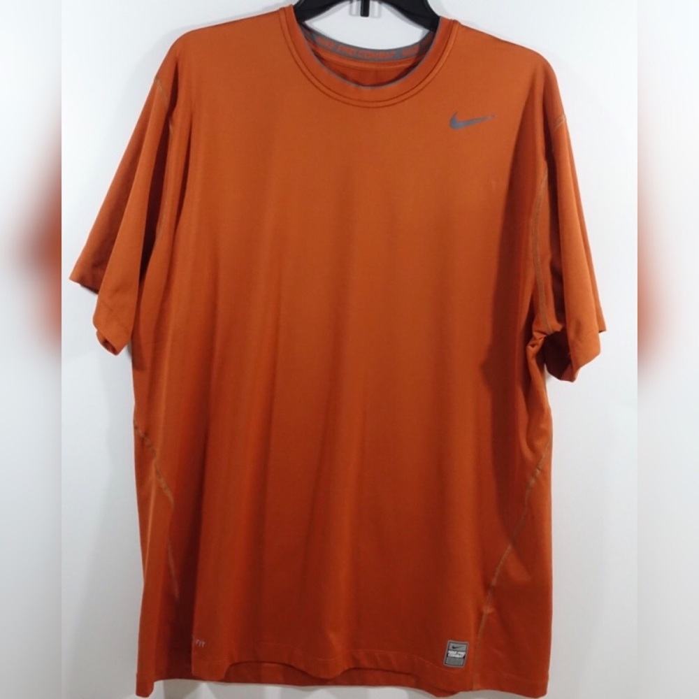 Orange Nike Pro Combat Dri Fit Shirt XXL